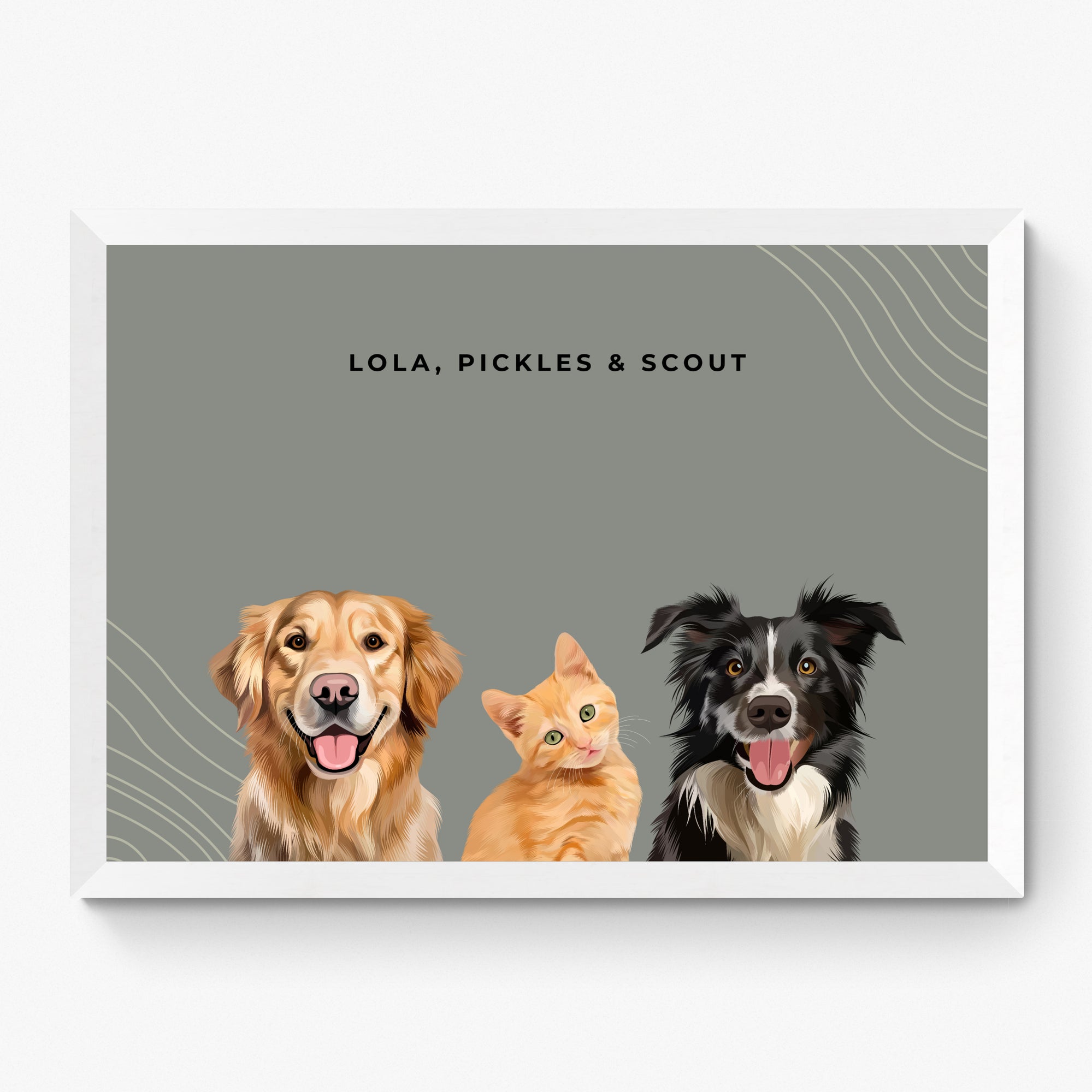 Custom Pet Portrait Trio