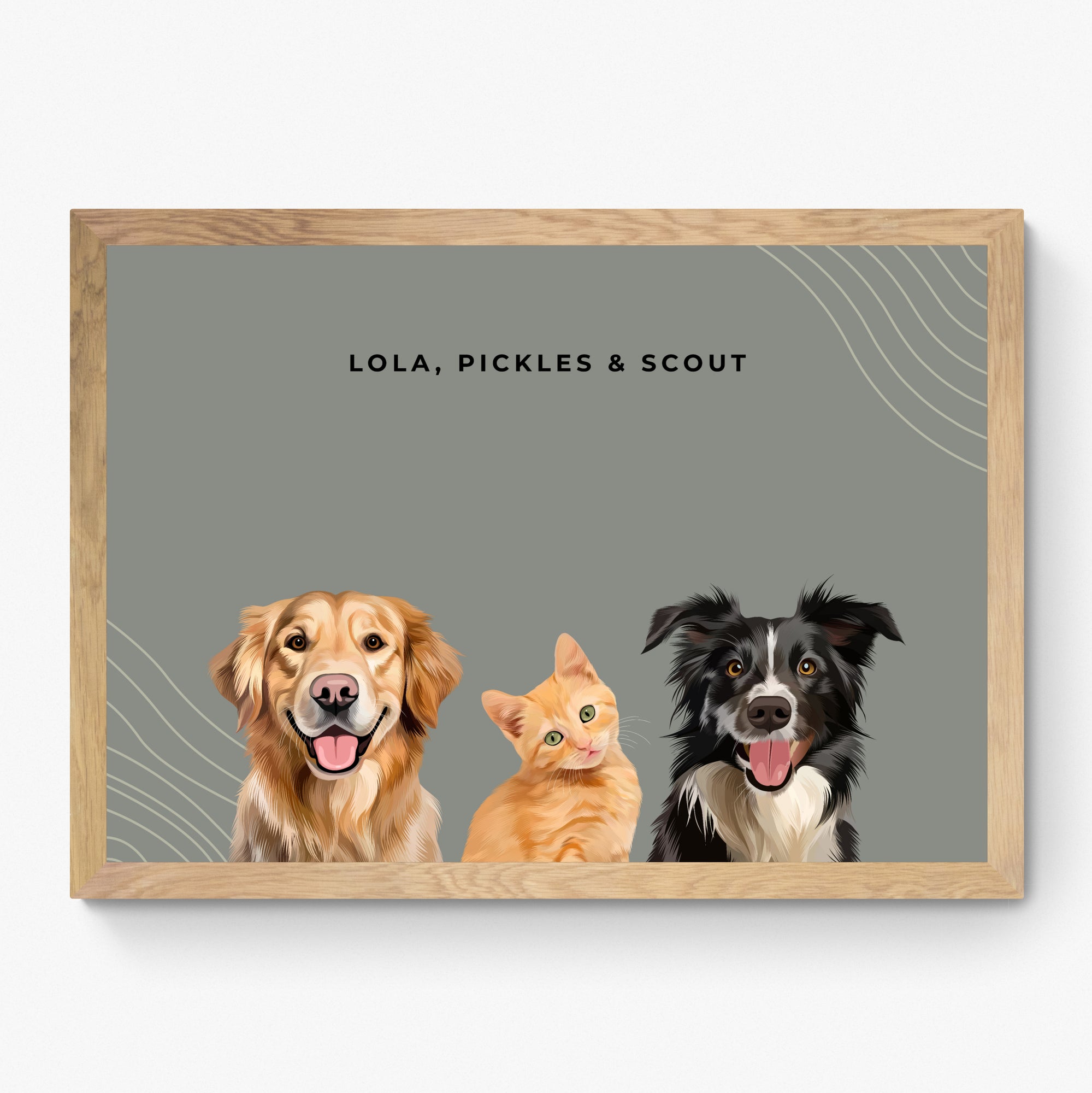 Custom Pet Portrait Trio