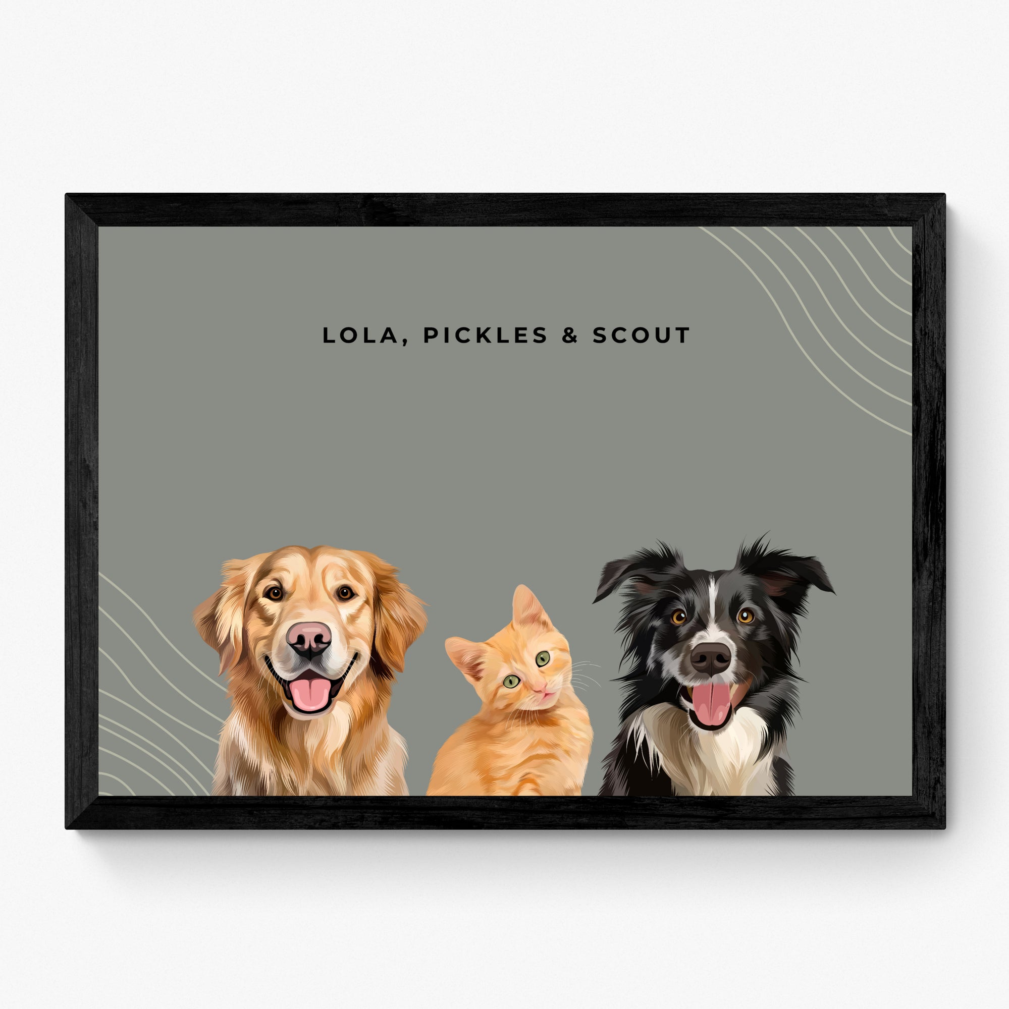 Custom Pet Portrait Trio
