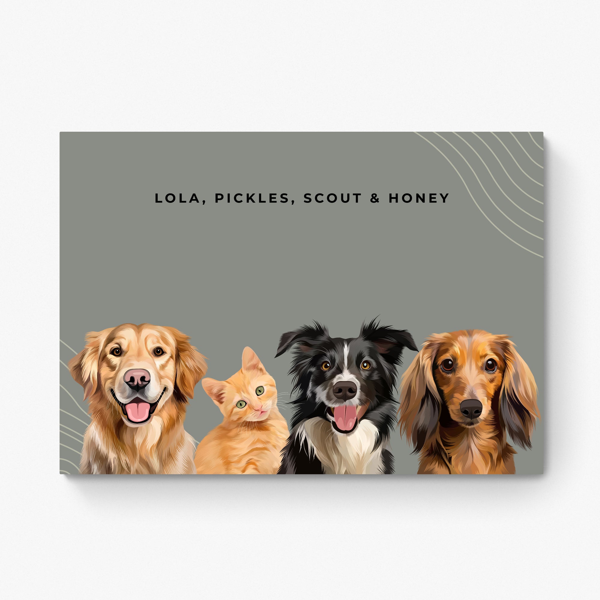 Custom Four Pet Portrait