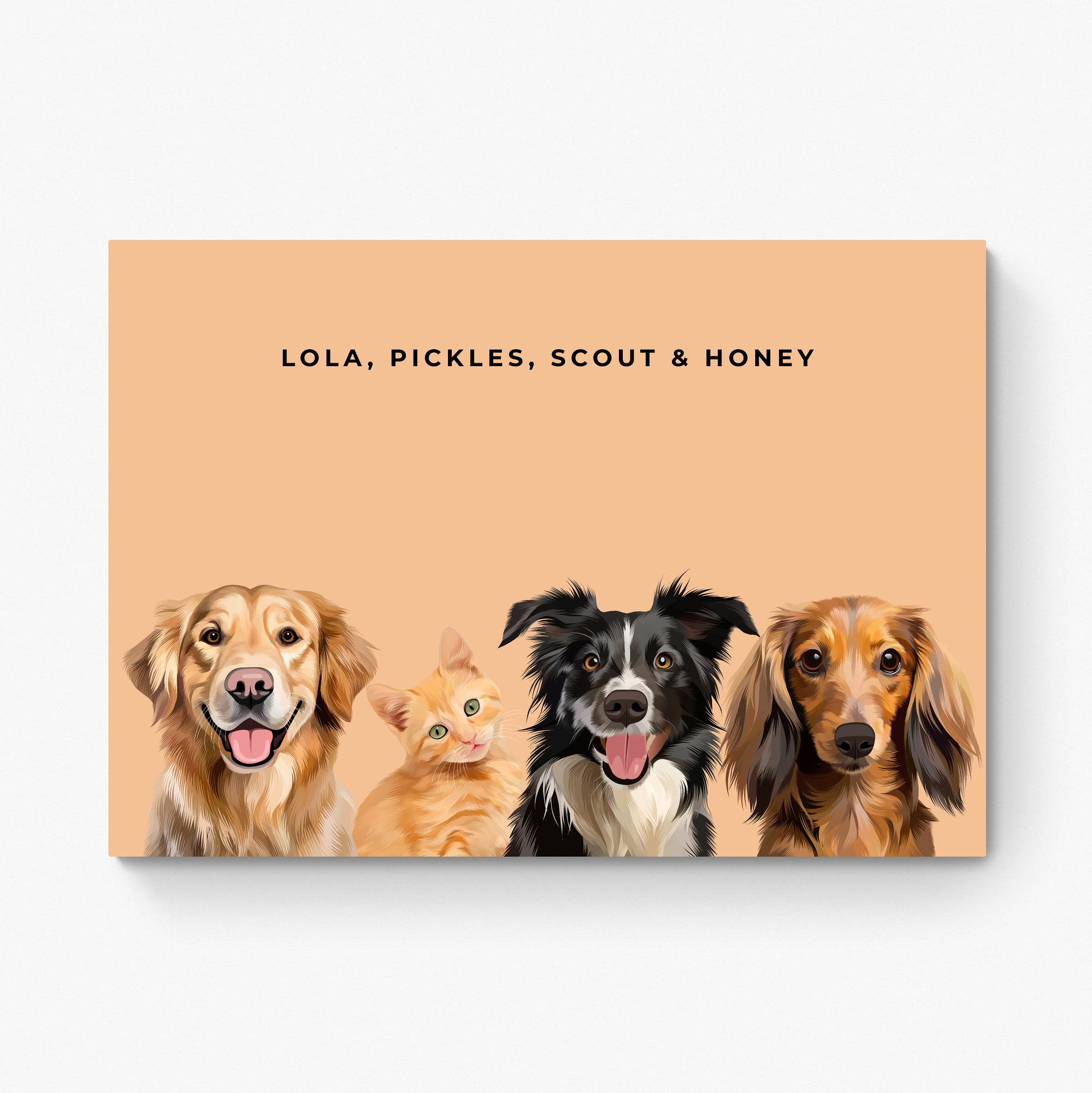 Custom Four Pet Portrait