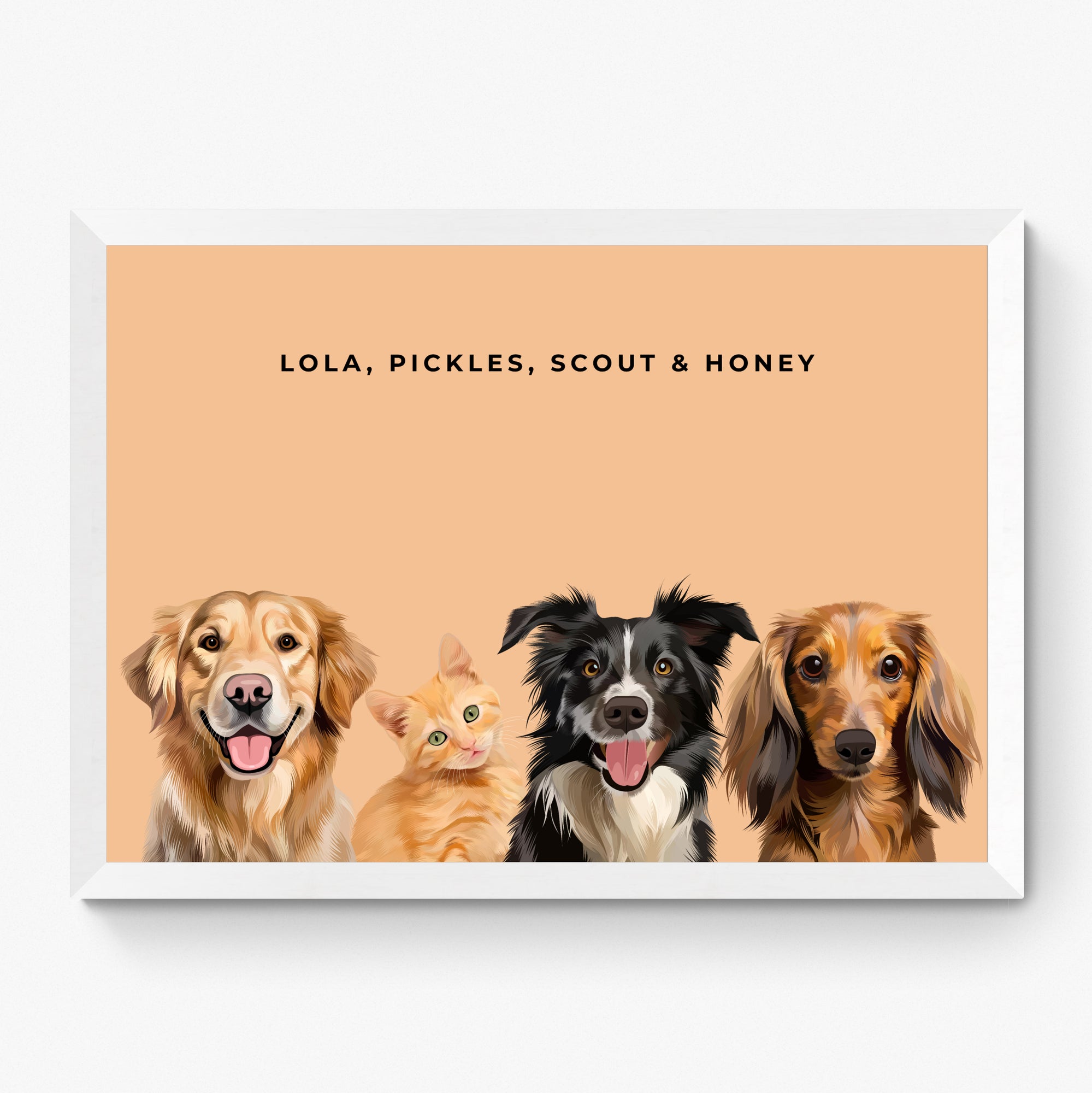 Custom Four Pet Portrait