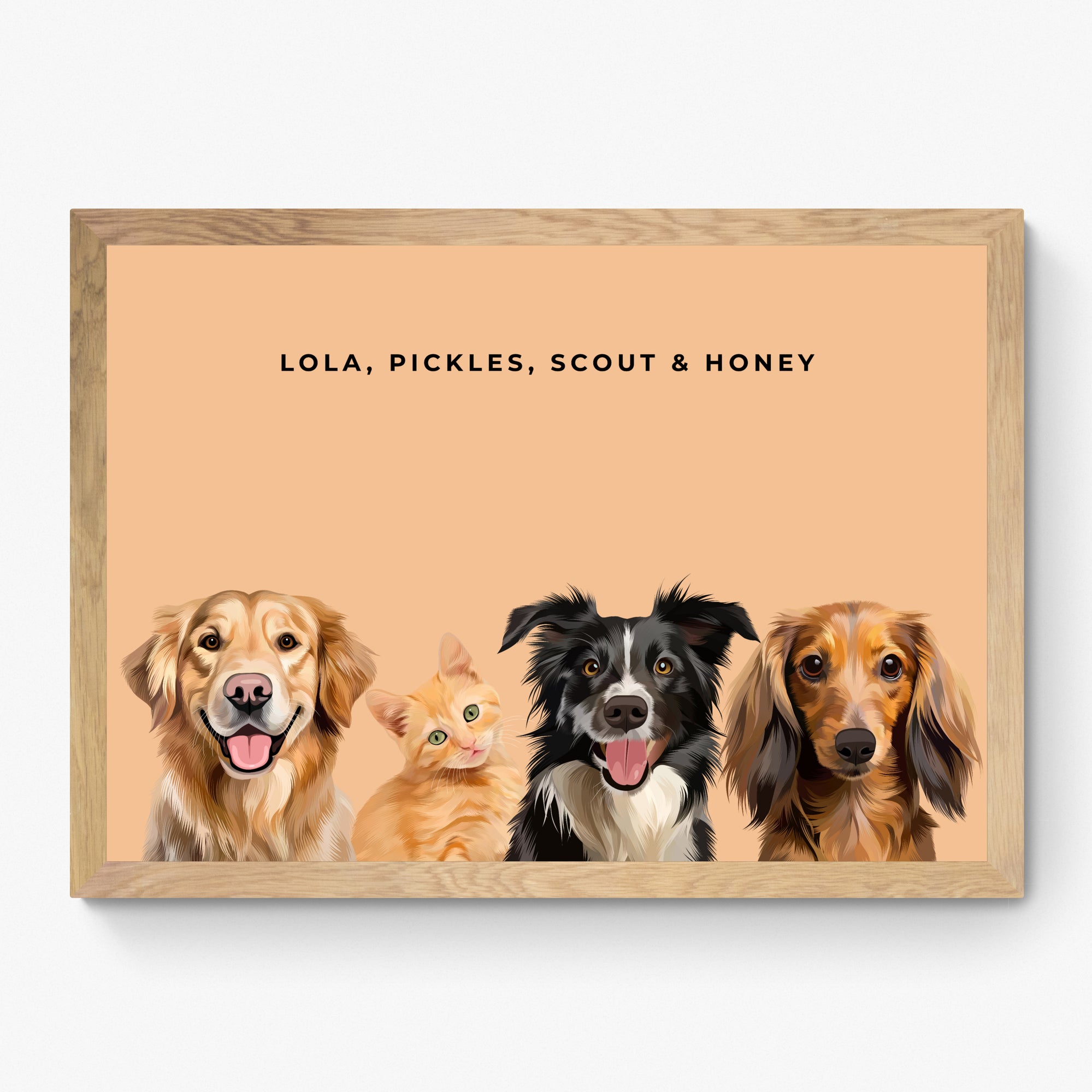 Custom Four Pet Portrait
