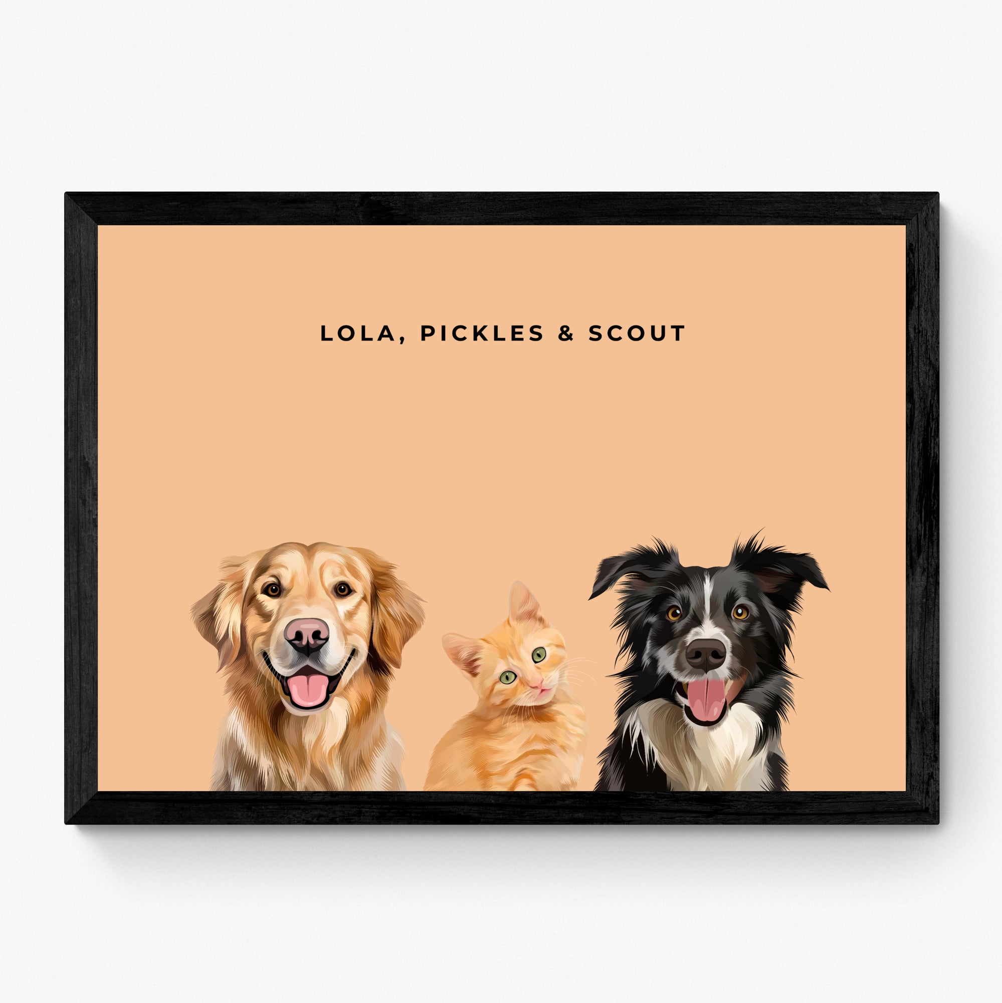 Custom Pet Portrait Trio