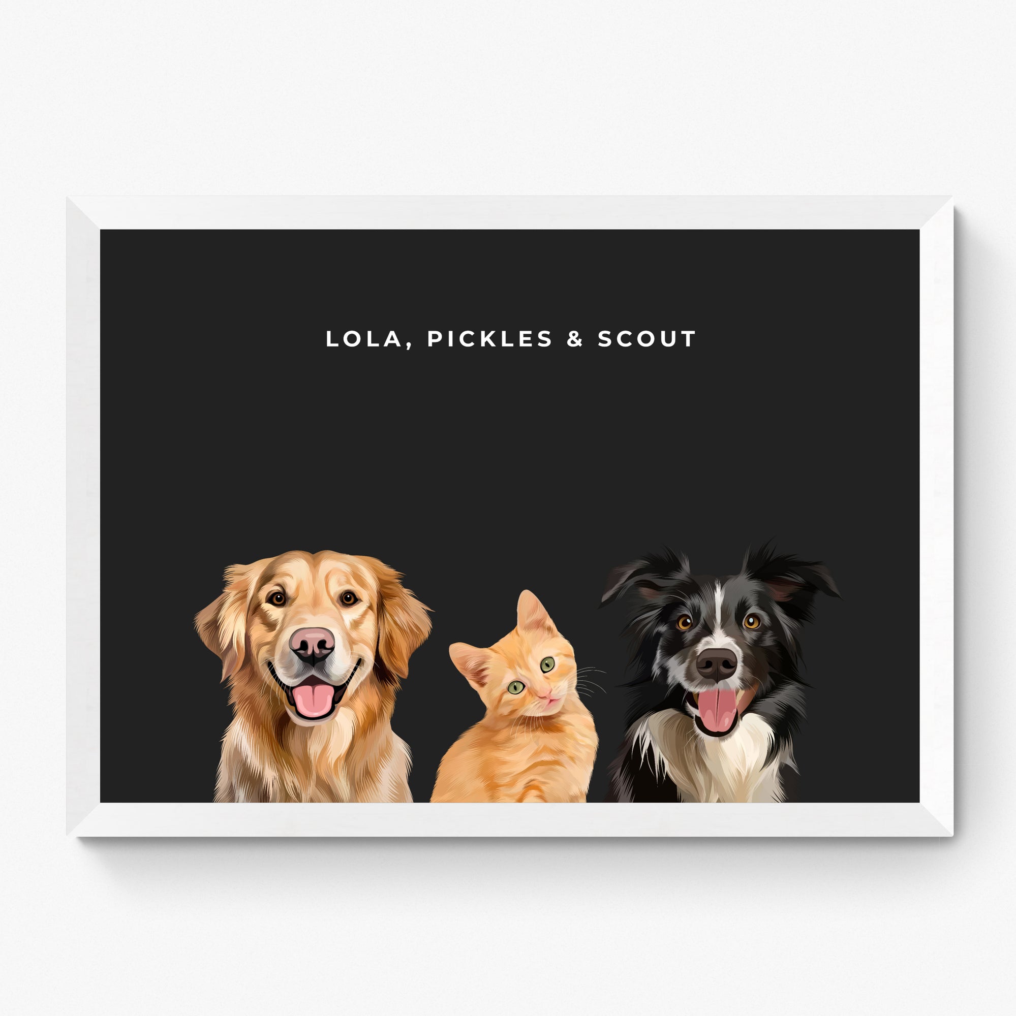 Custom Pet Portrait Trio
