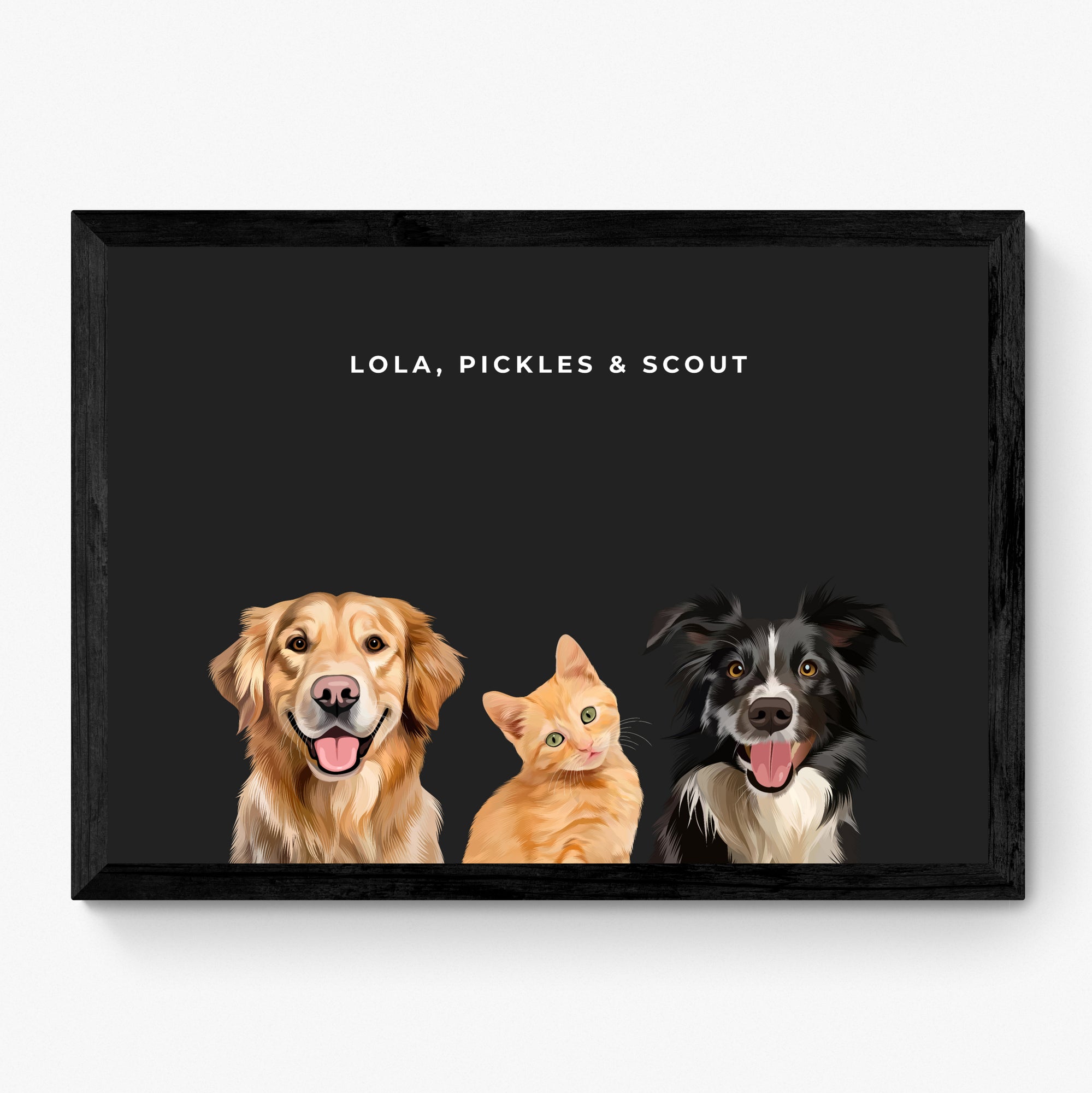 Custom Pet Portrait Trio