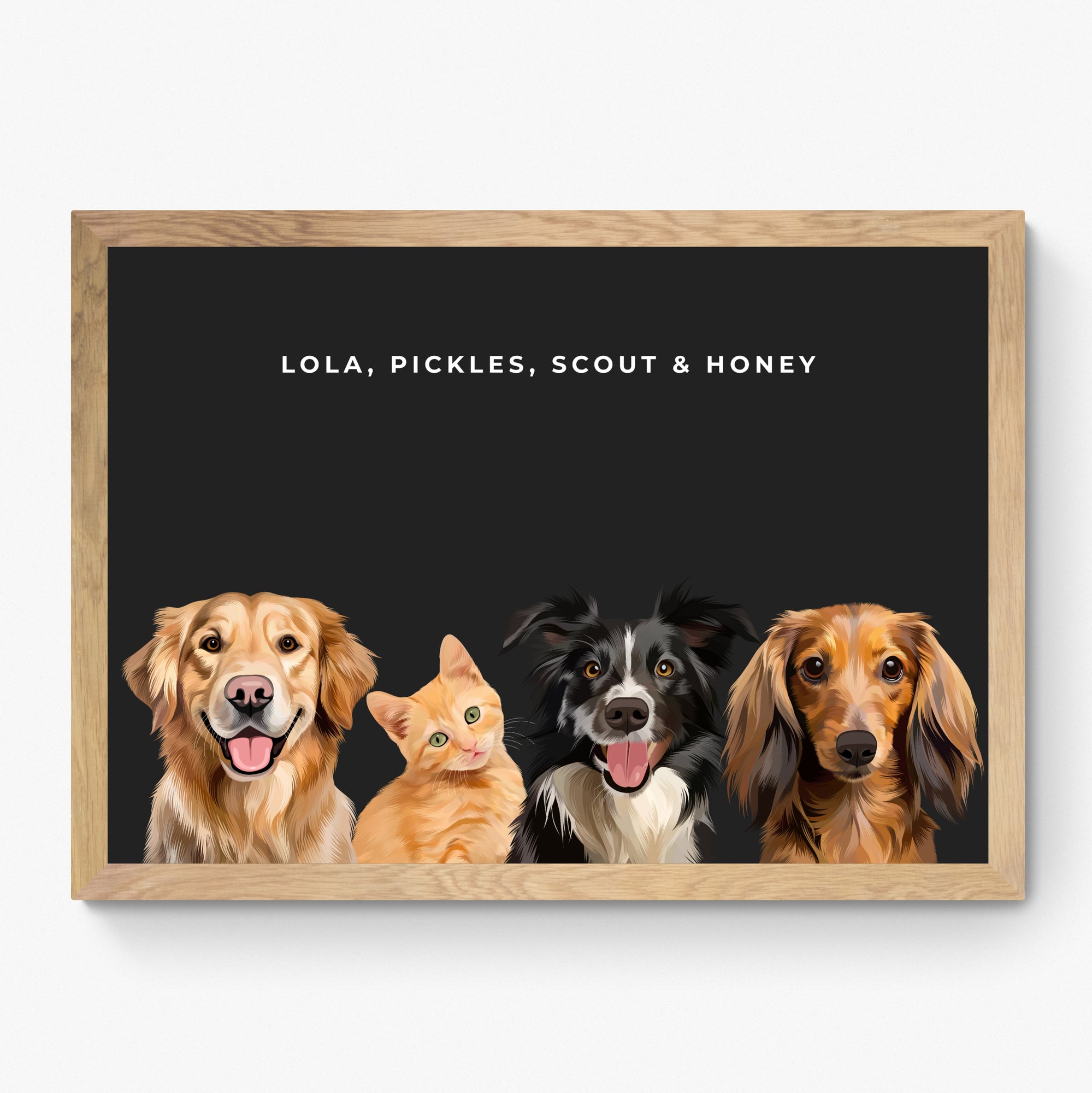 Custom Four Pet Portrait