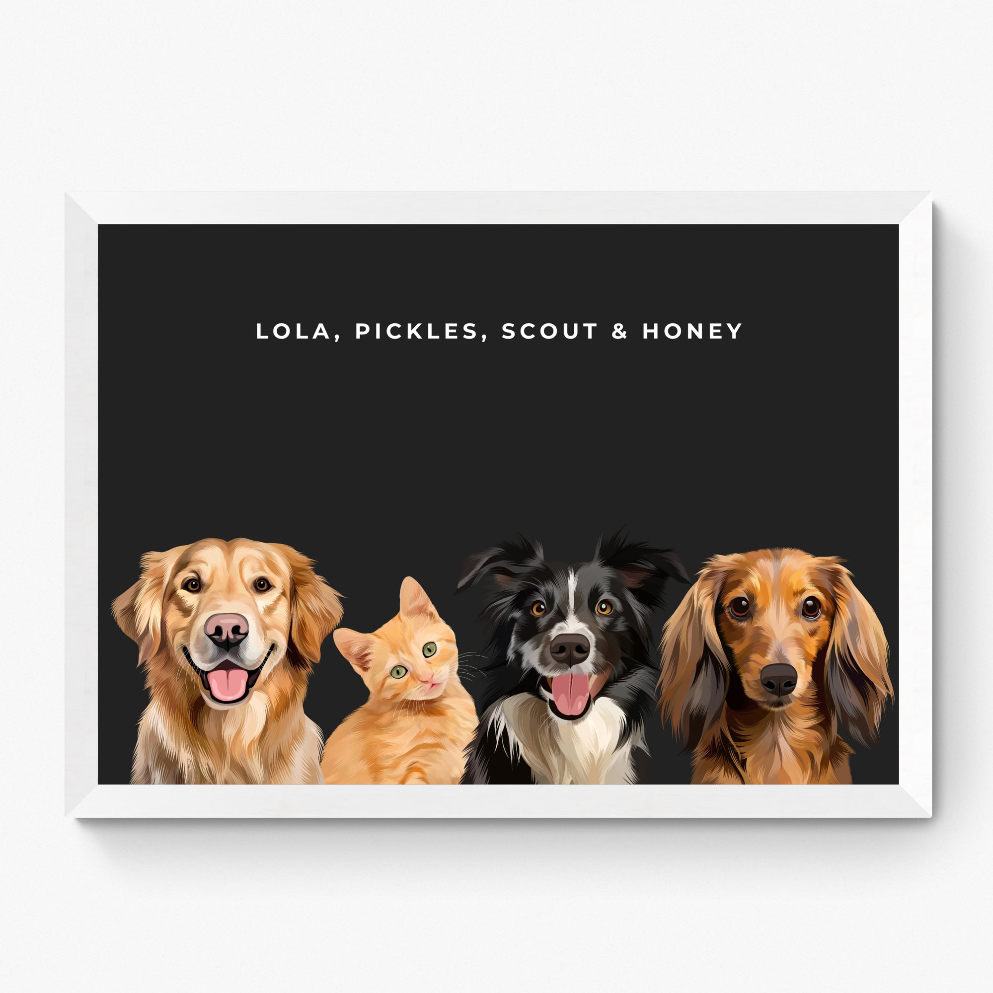 Custom Four Pet Portrait