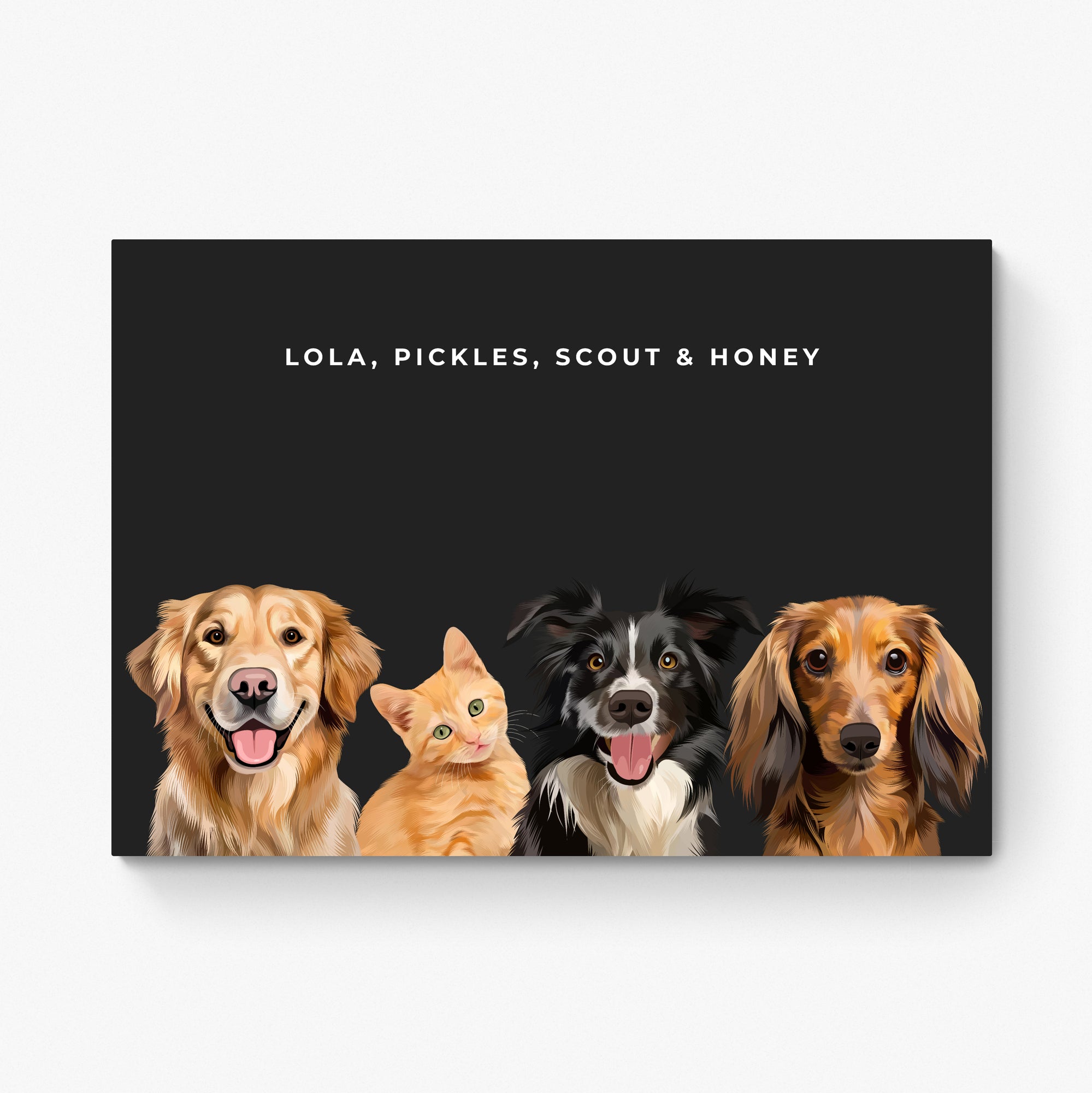 Custom Four Pet Portrait