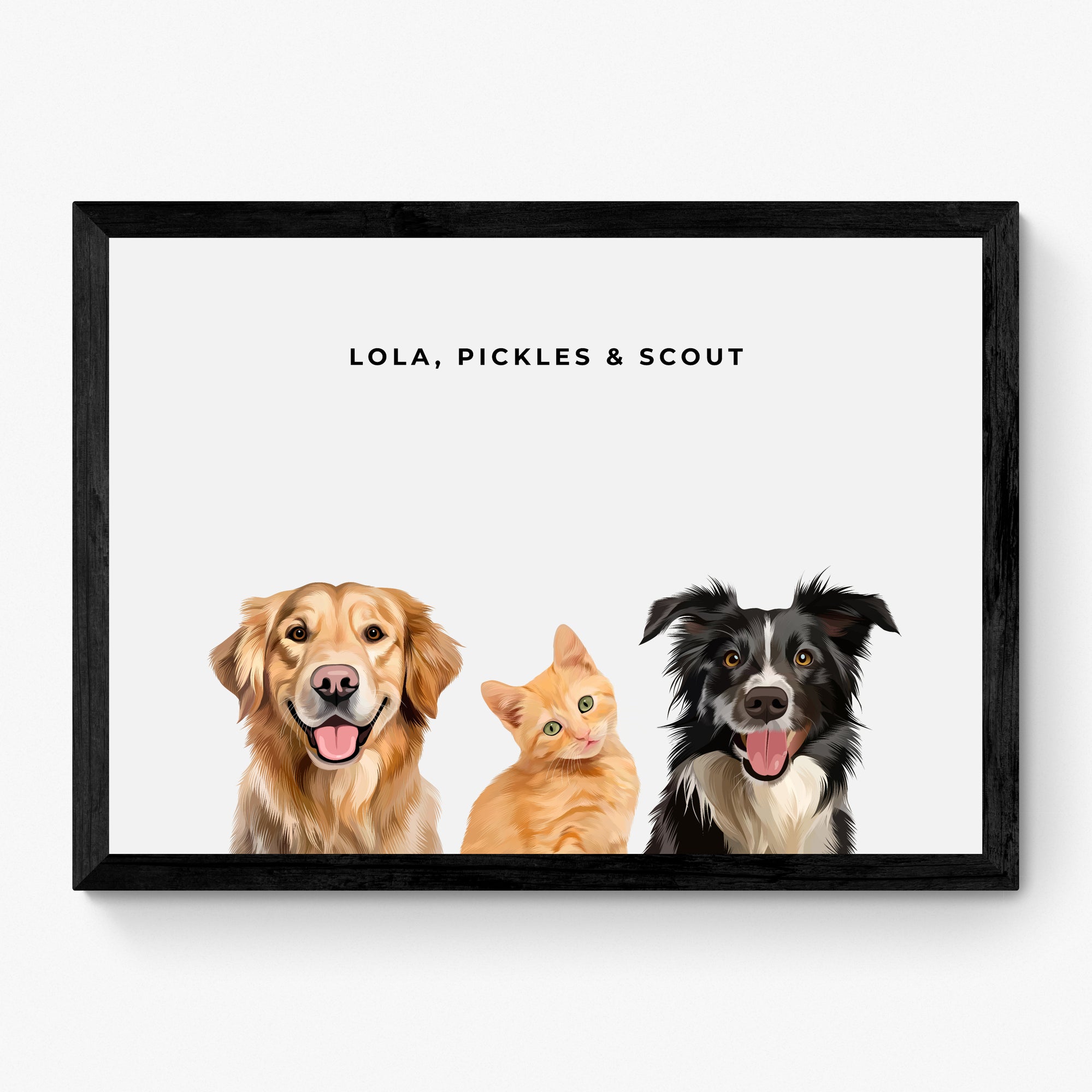 Custom Pet Portrait Trio