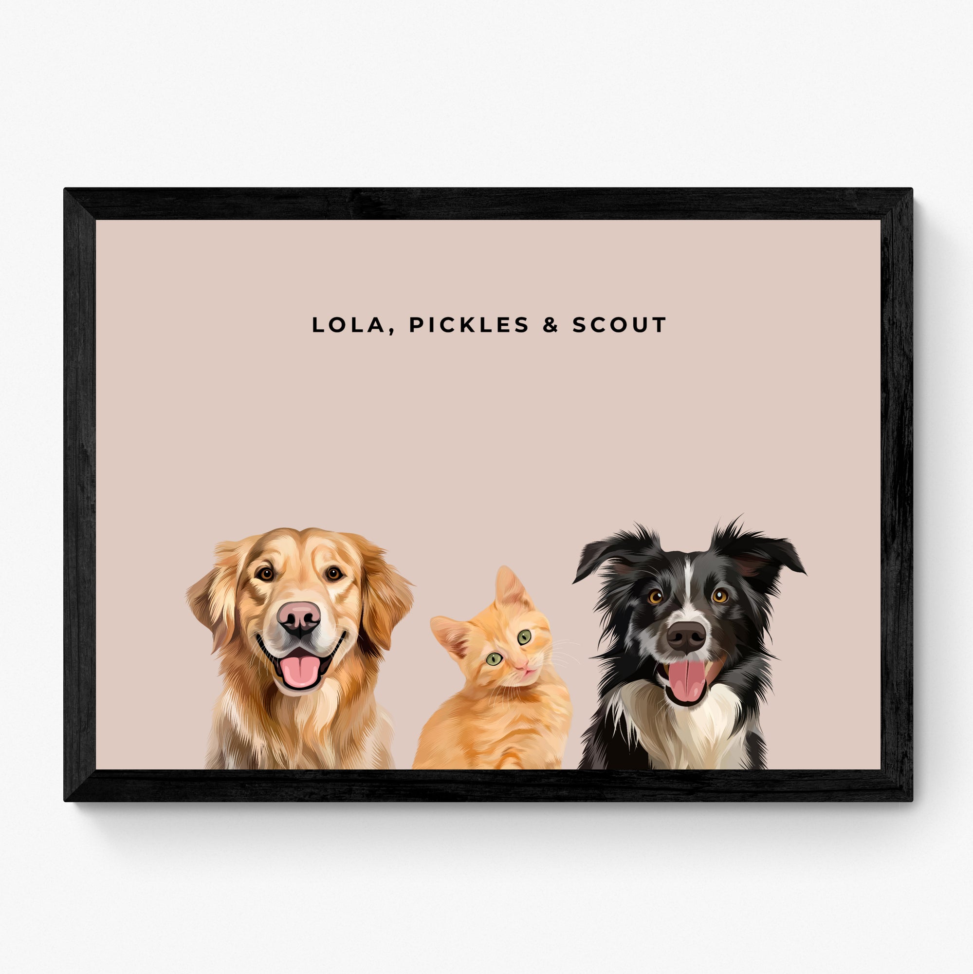 Custom Pet Portrait Trio